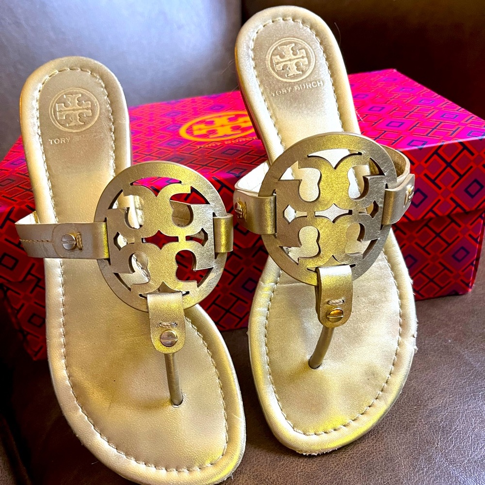 Tory Burch gold sandal